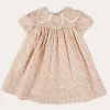 Pepa London Mabel Floral Statement Collar Short Sleeve Dress in Coral (12mths-10yrs)