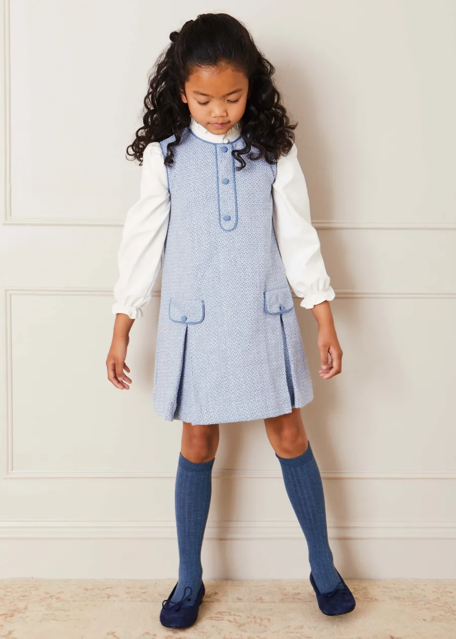 Pepa London Mao Collar Romantic Blouse in White (18mths-10yrs)