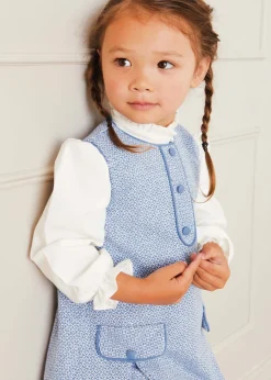 Pepa London Mao Collar Romantic Blouse in White (18mths-10yrs)