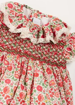 Pepa London Margot Floral Romper in Red Made with Liberty Fabric (6m-2yrs)