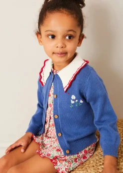 Pepa London Margot Floral Short Sleeve Blouse in Red Made with Liberty Fabric (18m-12yrs) | Margot Floral Shorts in Red Made with Liberty Fabric (18m-12yrs) | Statement Collar Floral Embroidery Cardigan in Navy (2-10yrs) | Metallic Strappy Leather Sandals in Gold (24-35EU) | Margot Floral Small Bow Clip in Red Made with Liberty Fabric | The Beauty & The Beast Book