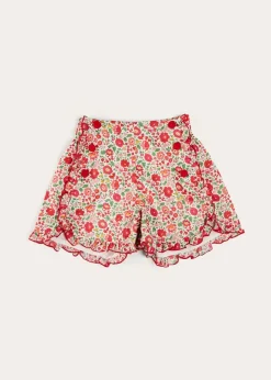 Pepa London Margot Floral Shorts in Red Made with Liberty Fabric (18m-12yrs)