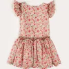 Pepa London Margot Floral Sleeveless Hand-Smocked Dress in Red Made with Liberty Fabric (4-12yrs)