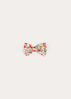 BOY Pepa London Margot Floral Small Bow Clip in Red Made with Liberty Fabric