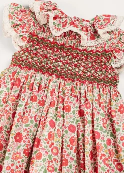 Pepa London Margot Hand-Smocked Dress in Red Made with Liberty Fabric (12m-6yrs)