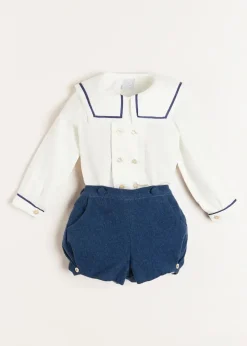 BOY Pepa London Mariner Collar Long Sleeve Two Piece Set in Blue (12mths-3yrs)