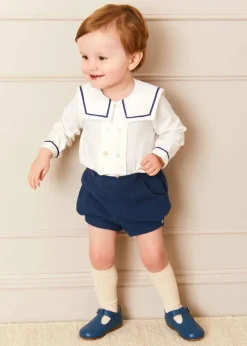 BOY Pepa London Mariner Collar Long Sleeve Two Piece Set in Blue (12mths-3yrs)