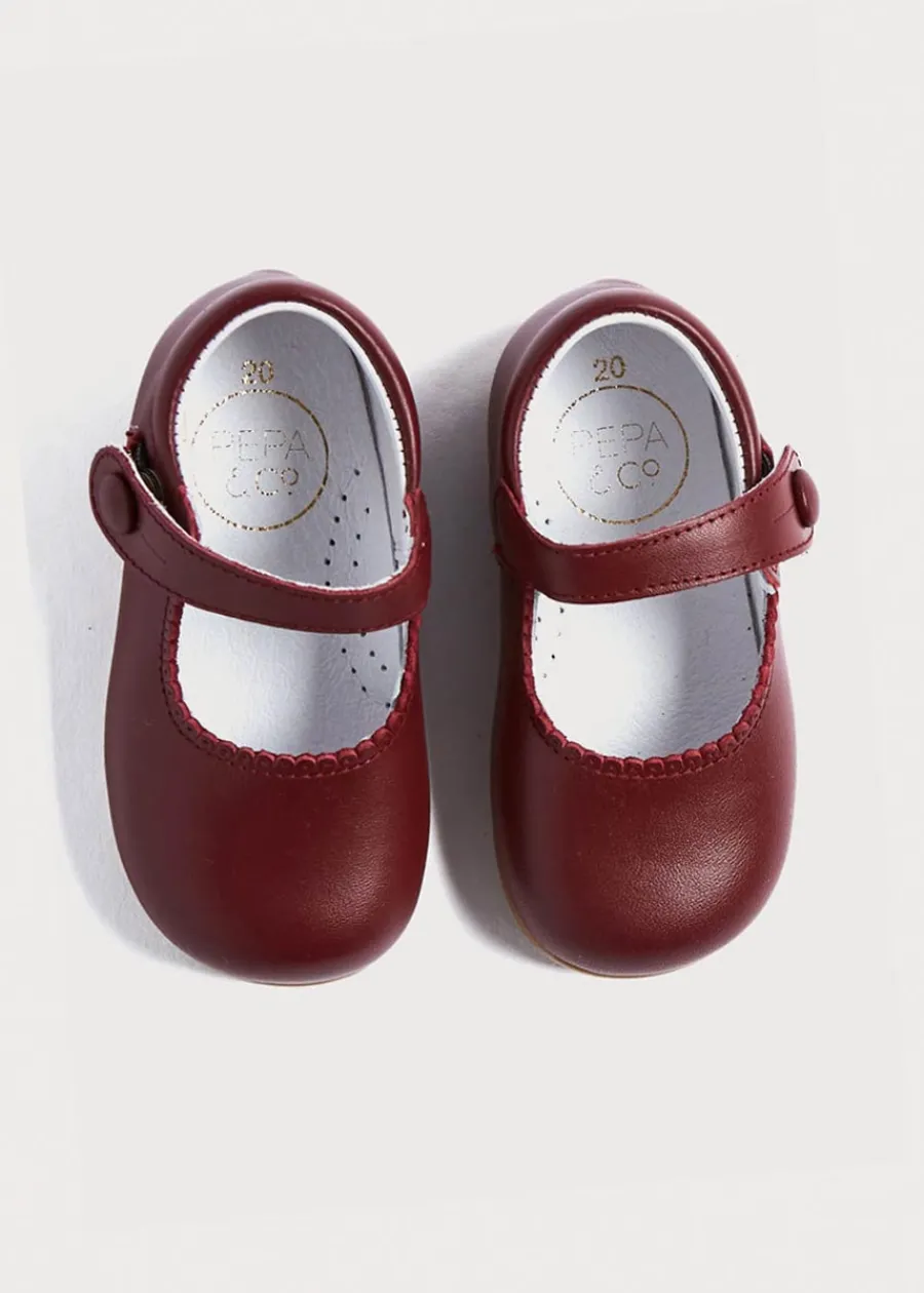 Pepa London Mary Jane Baby Shoes in Burgundy (20-24EU)