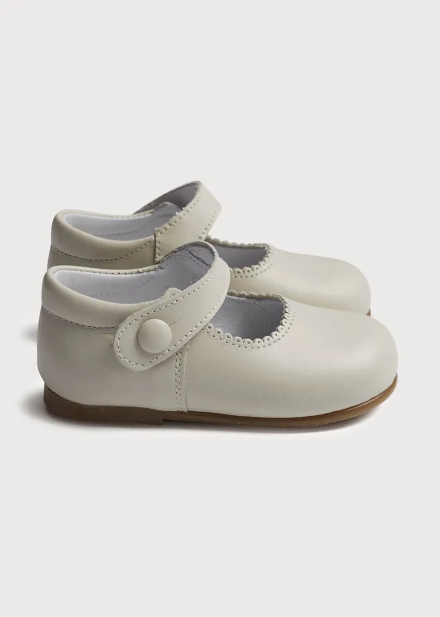 Pepa London Mary Jane Leather Baby Shoes in Ivory (20-24EU)