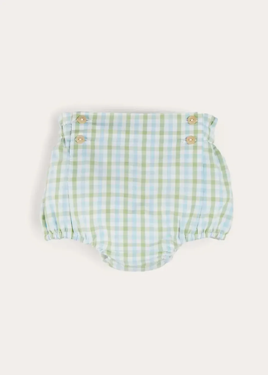 BOY Pepa London Maxwell Gingham Button Detail Bloomers in Green (1-18mths)