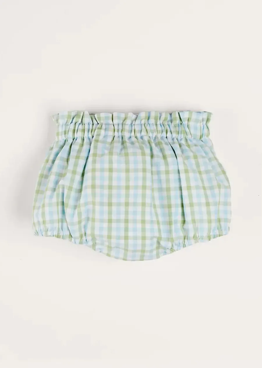 BOY Pepa London Maxwell Gingham Button Detail Bloomers in Green (1-18mths)