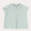 BOY Pepa London Maxwell Gingham Peter Pan Collar Short Sleeve Shirt in Green (18mths-5yrs)