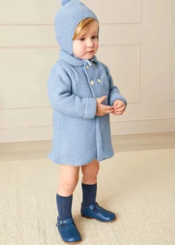 BOY Pepa London Merino Wool Pom Pom Hat In Blue (S-L)