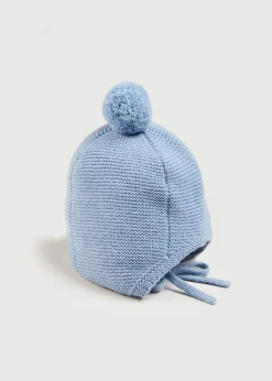 BOY Pepa London Merino Wool Pom Pom Hat In Blue (S-L)