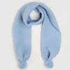 BOY Pepa London Merino Wool Pom Pom Scarf In Blue