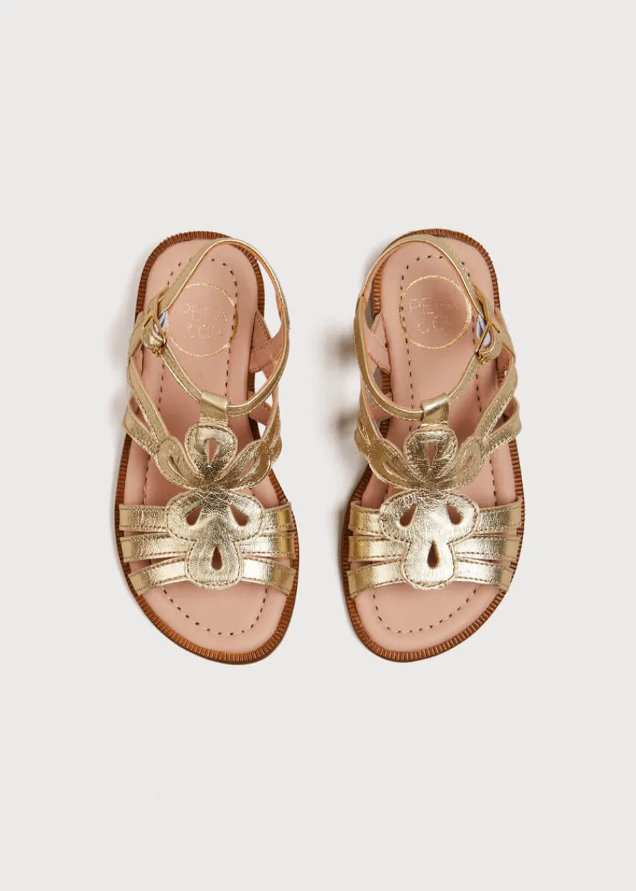 Pepa London Metallic Strappy Leather Sandals in Gold (24-35EU)