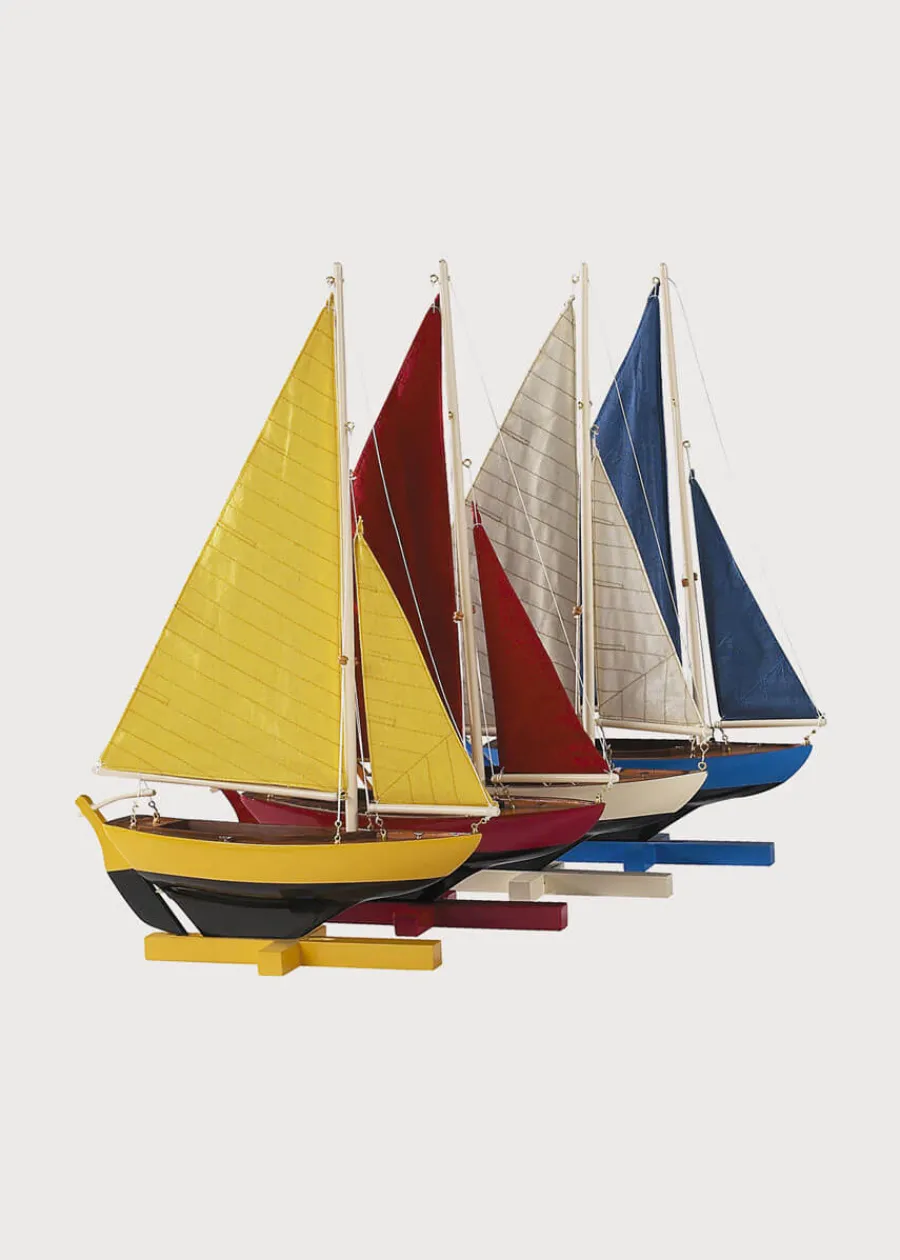 BOY Pepa London Multi Coloured Wooden Sailing Boat (Set Of 4)