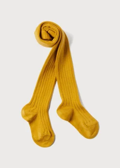 BOY Pepa London Mustard Ribbed Tights (0mths-10yrs)