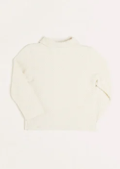 BOY Pepa London Nautical Boat Embroidery Polo Collar Cardigan in Cream (12mths-6yrs)