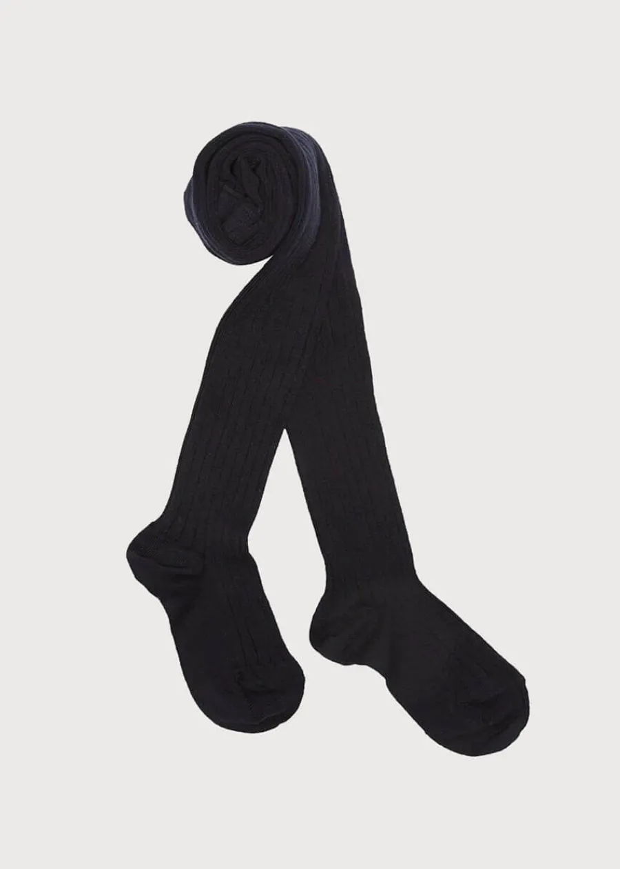 BOY Pepa London Navy Ribbed Tights (3mths-10yrs)