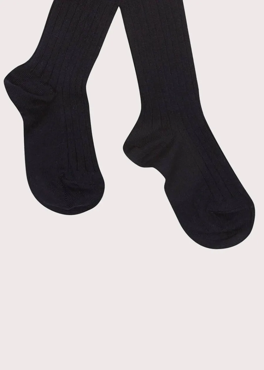 BOY Pepa London Navy Ribbed Tights (3mths-10yrs)
