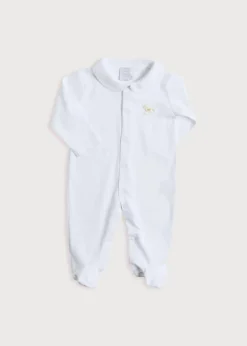 Pepa London Newborn All-In-One With Rocking Horse Embroidery In Beige (1-6mths)