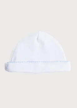 BOY Pepa London Newborn Hat with Blue Hand Smocked Detail (0-3mths)