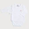 Pepa London Newborn Side Tie Bodysuit With Rocking Horse Embroidery Pink (1-6mths)