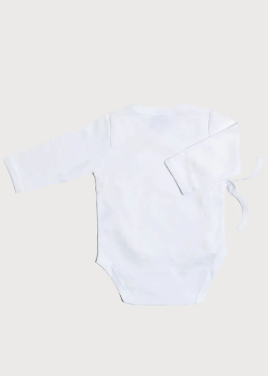 Pepa London Newborn Side Tie Bodysuit With Rocking Horse Embroidery Blue (1-6mths)