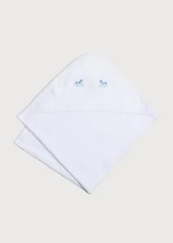 BOY Pepa London Newborn Towel with Rocking Horse Embroidery In Blue