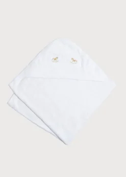 BOY Pepa London Newborn Towel with Rocking Horse Embroidery In Beige
