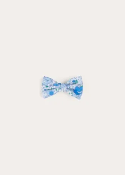 BOY Pepa London Olivia Floral Small Bow Hair Clip in Blue