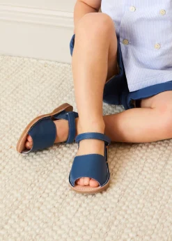 BOY Pepa London Open Toe Leather Sandals in Blue (17-30EU)