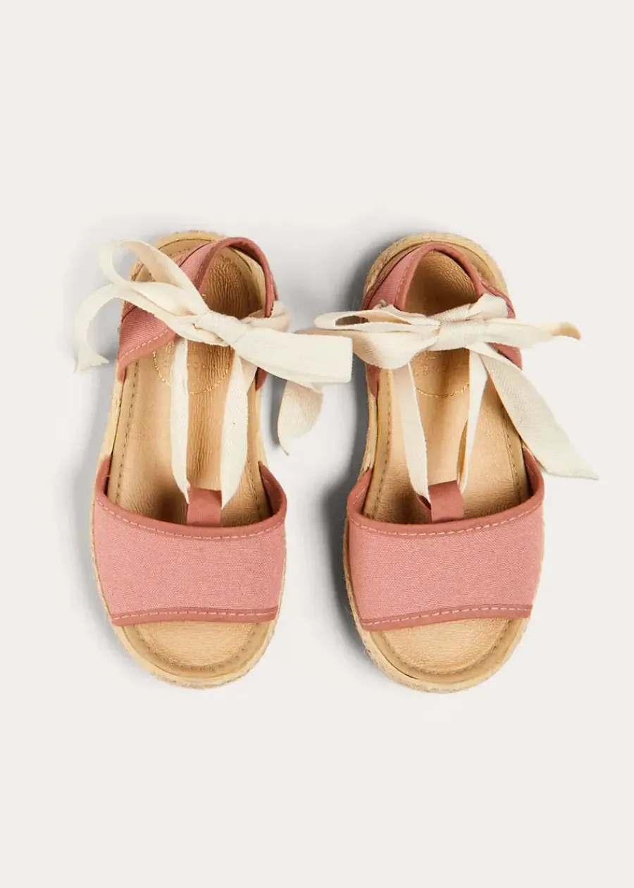 Pepa London Open Toe Tie Detail Espadrilles in Pink (24-35EU)