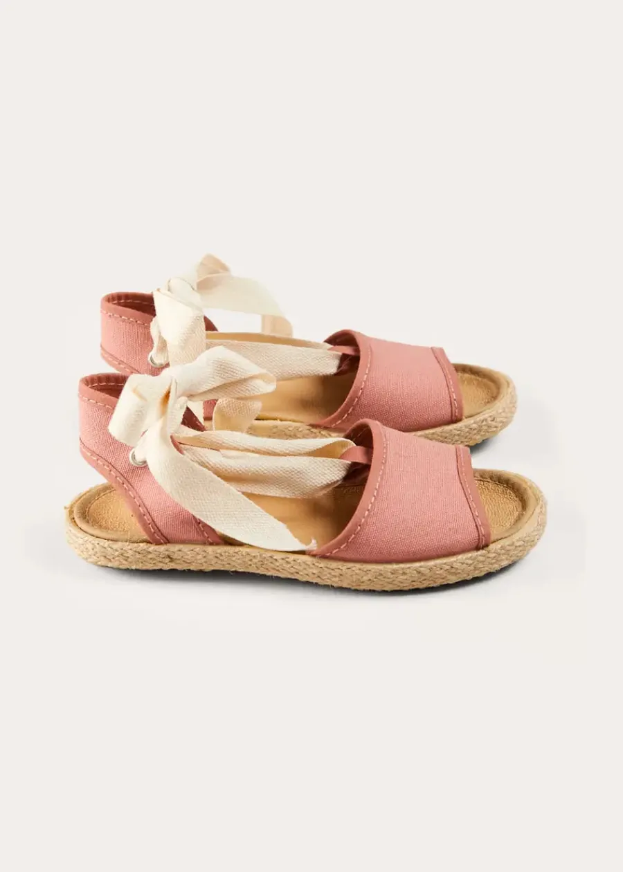 Pepa London Open Toe Tie Detail Espadrilles in Pink (24-35EU)
