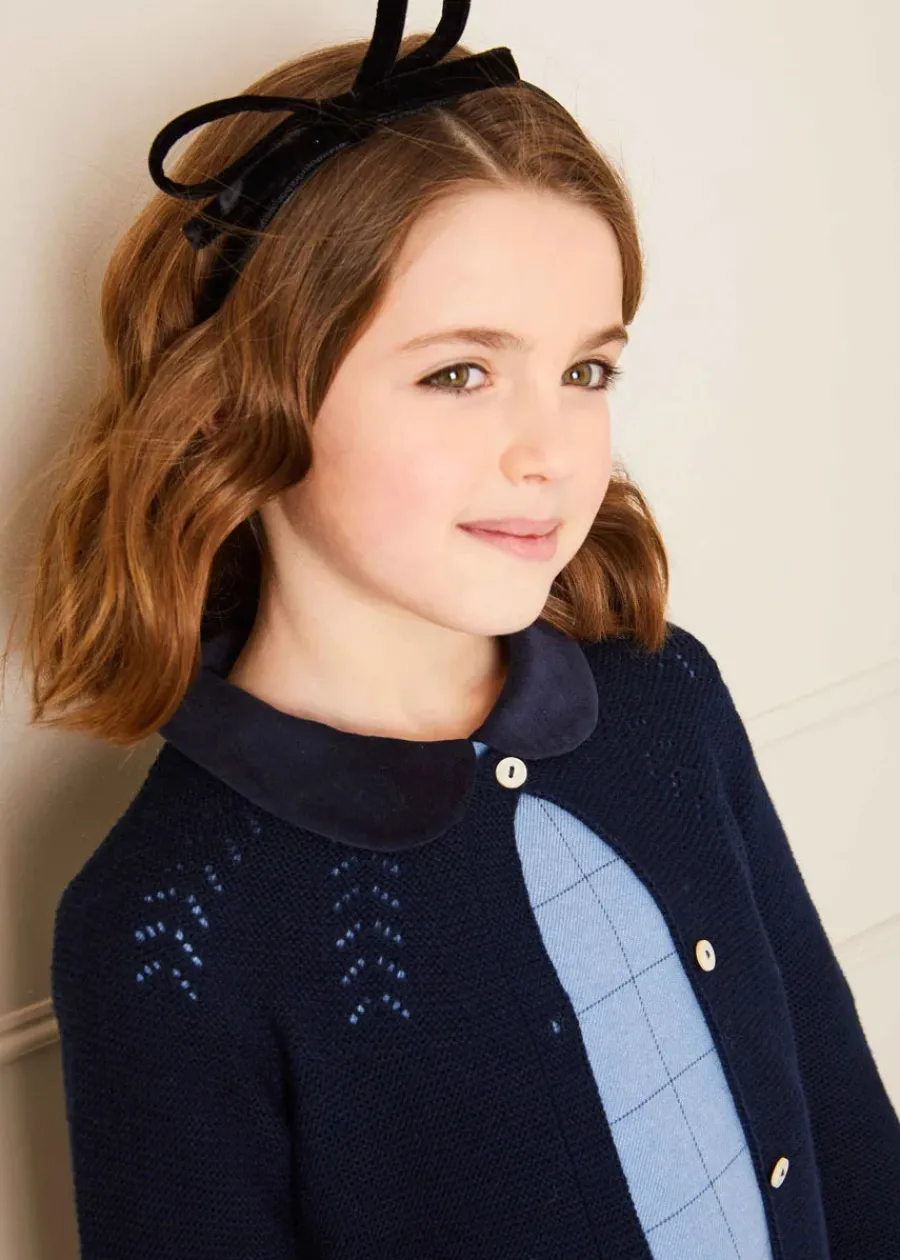 Pepa London Openwork Cardigan in Navy (6mths-10yrs)