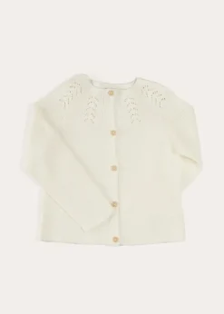 Pepa London Openwork Cotton Cardigan in Cream (6mths-10yrs)
