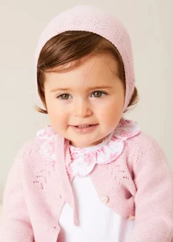 Pepa London Openwork Cotton Cardigan in Pink (6mths-10yrs)