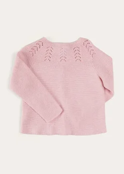 Pepa London Openwork Cotton Cardigan in Pink (6mths-10yrs)