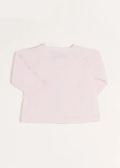Pepa London Openwork Detail Baby Cardigan in Pink (1-12mths)