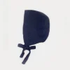 BOY Pepa London Openwork Knitted Bonnet in Navy (S-L)