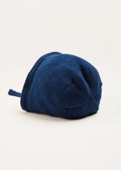 BOY Pepa London Openwork Knitted Bonnet in Navy (S-L)