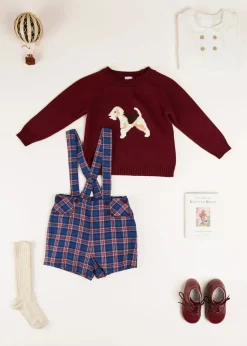 BOY Pepa London Oxford Baby Booties in Burgundy (20-26EU)
