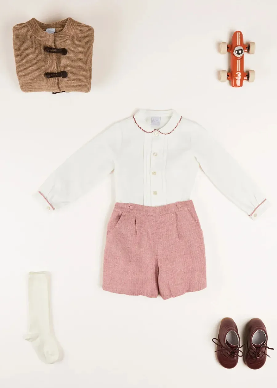 BOY Pepa London Oxford Baby Booties in Burgundy (20-26EU)