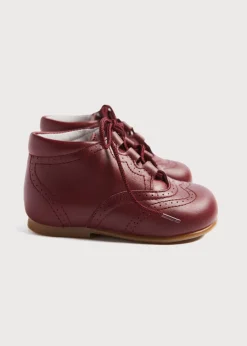 BOY Pepa London Oxford Baby Booties in Burgundy (20-26EU)