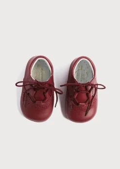 BOY Pepa London Oxford Pram Booties in Burgundy (17-20EU)