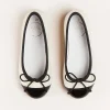 Pepa London Patent Toe Ballerina Shoes in Cream (24-34EU)