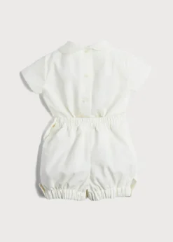 BOY Pepa London Peter Pan Collar Short Sleeved Two Piece Set in Ivory (12mths-4yrs)