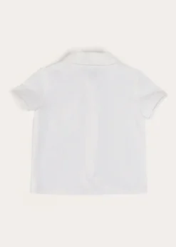 BOY Pepa London Peter Pan Collar Trim Detail Short Sleeve Shirt in White (12mths-5yrs)