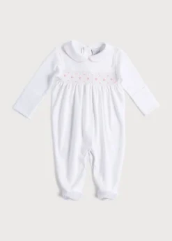Pepa London Pink Hand Smocked Cotton All-in-One (0-12mths)